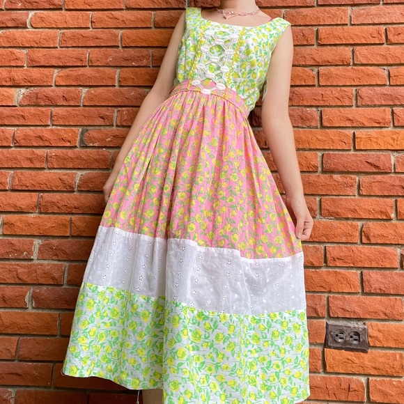 Vintage Lily Pulitzer floral colour block dress - Picture 12 of 16